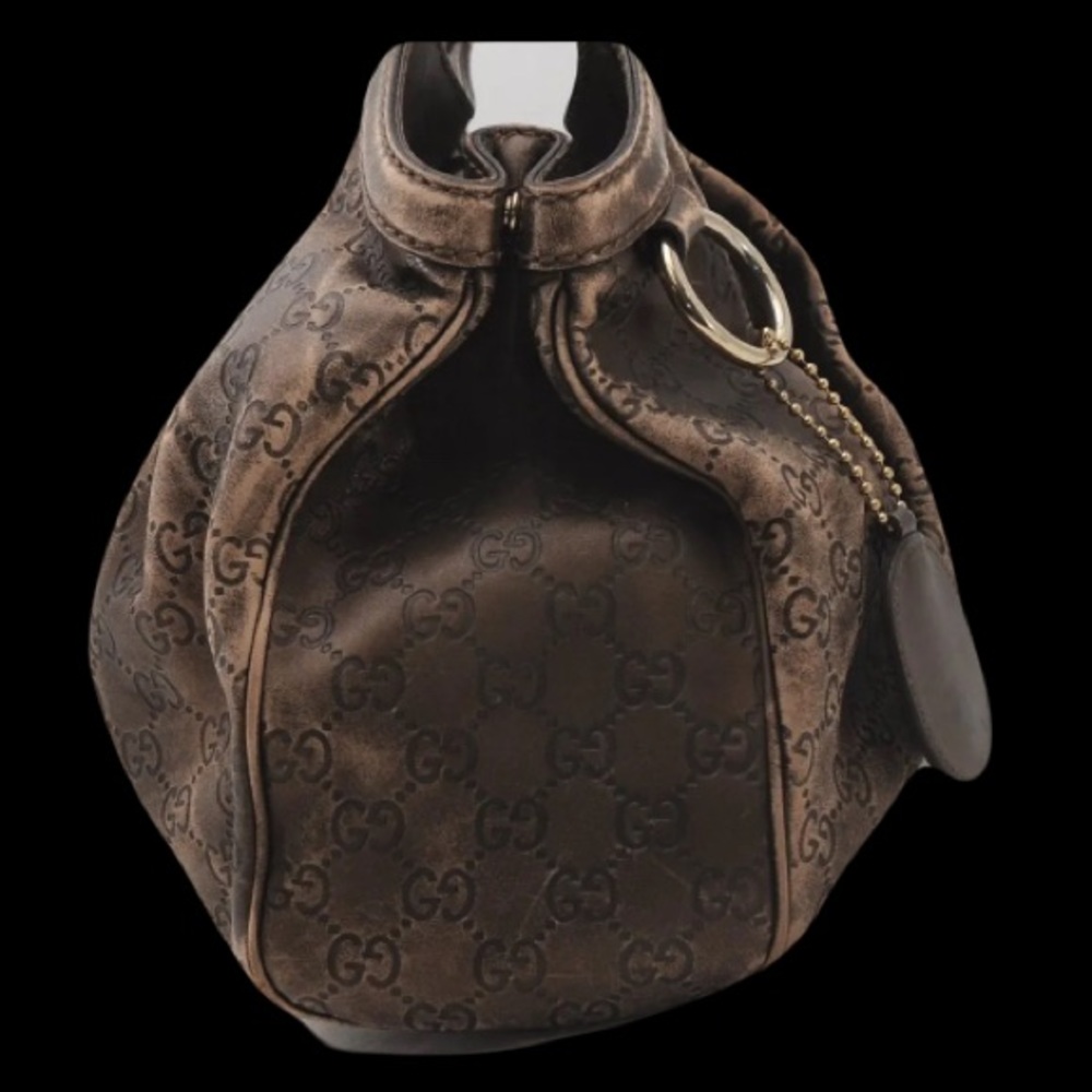GUCCI Guccissima Sukey GG Leather Hobo Shoulder Satchel Tote π - Picture 2 of 15